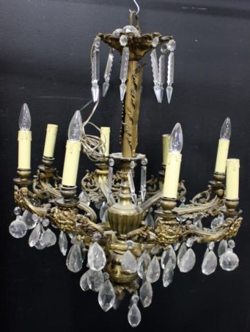 Antique French Bronze Chandelier.With