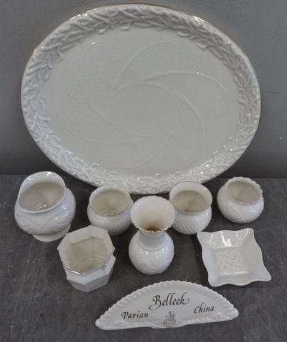 Belleek. 9 Pieces.Includes Belleek Collectors