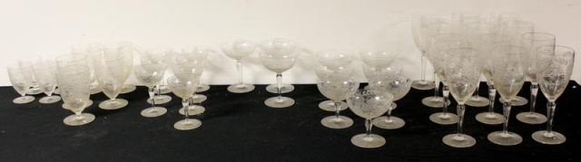 Engraved Crystal Stemware with