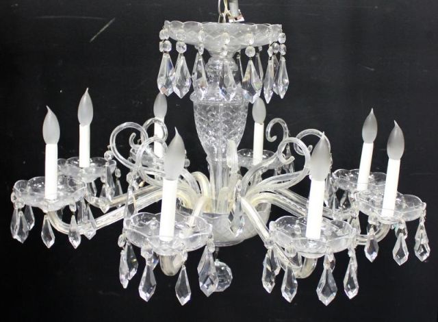 Cut Crystal 9 Arm Chandelier.From