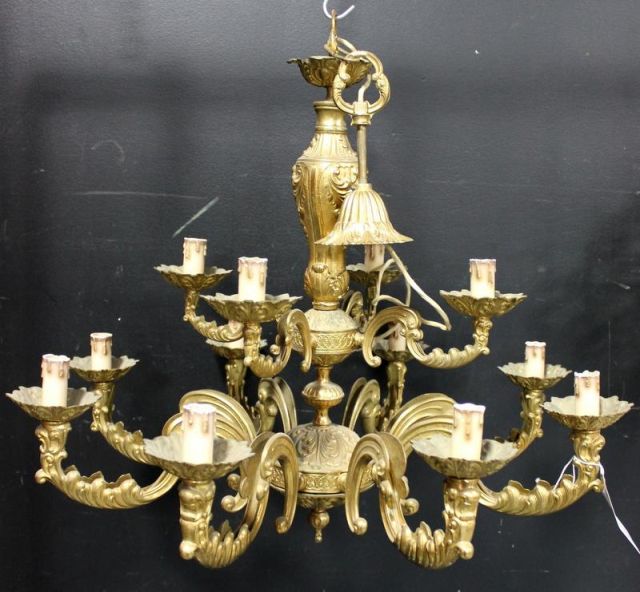 Gilt Metal Multi Arm Chandelier From 16154e