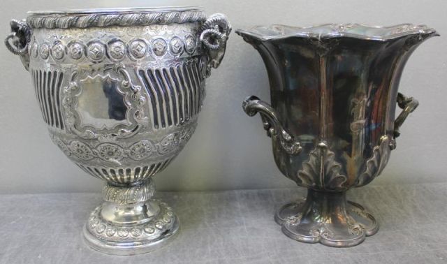 2 Ornate Silverplate Ice Coolers 1 161559