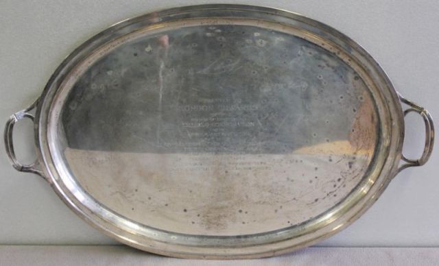 STERLING. Tiffany & Co. Handled Tray.Approx.