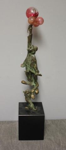 BOUCHARD Bronze Clown Sculpture Signed 161588