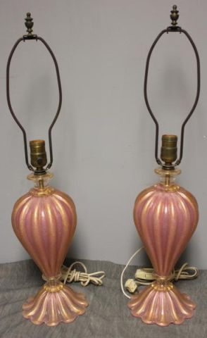 Pair of Midcentury Venetian Lamps Labeled  161589