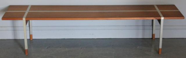 Midcentury Aluminum Inlaid Bench 16158b