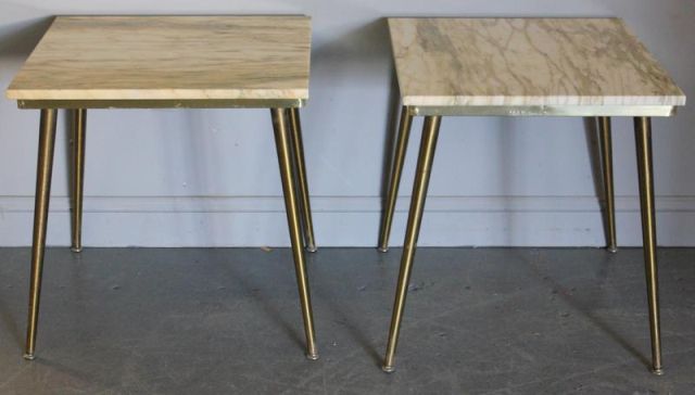 Pair of Midcentury Brass and Marble 161586