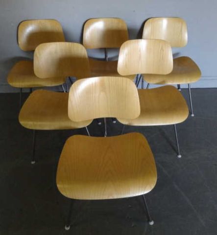 6 Charles Eames D.S.W. Chairs.From