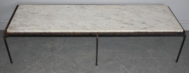 Iron and Marble Midcentury Console.From