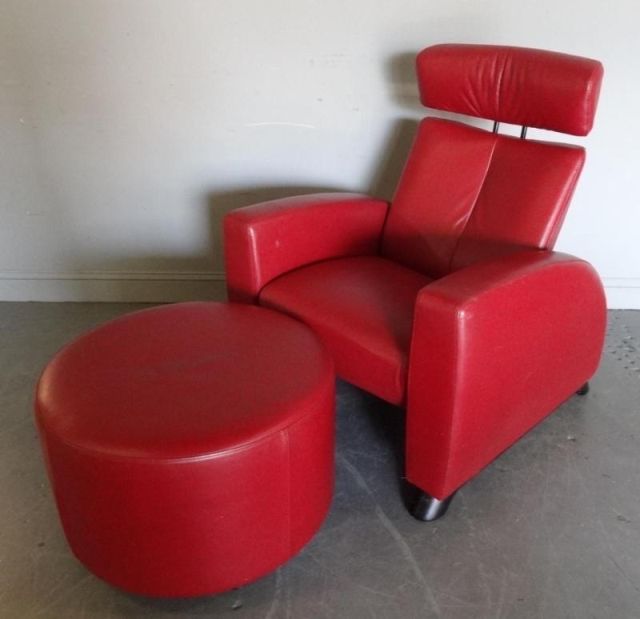 Ekornes Red Leather Chair and 161598