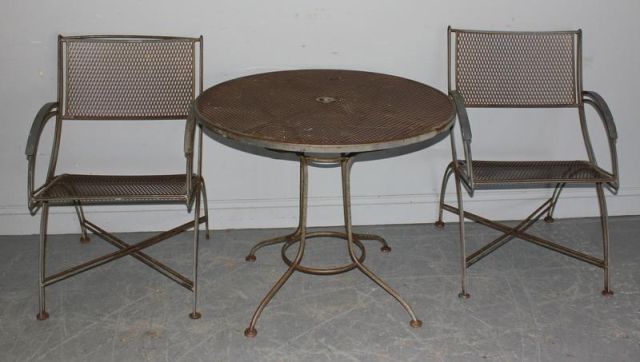Midcentury Iron Table And 2 Chairs Great 1615a6