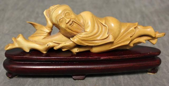 Chinese Carved Ivory Reclining 1615cf