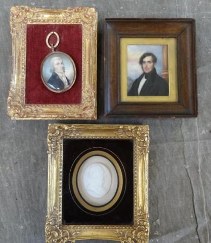 3 Miniatures. 2 Portraits & 1 Parian