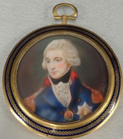 HALL. Miniature Portrait on Ivory of