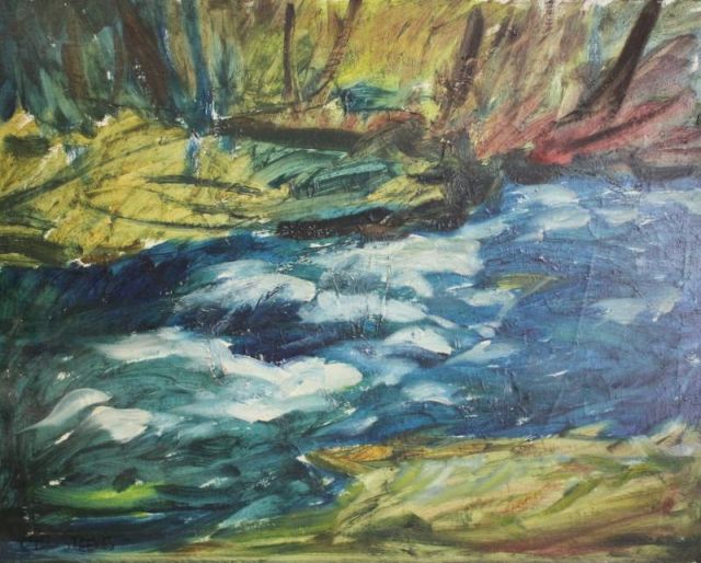 STEEVES Bill. Oil on Canvas of a Riverbank.Signed