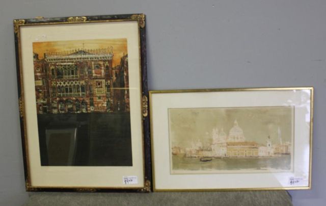 2 Signed Prints European Cityscapes Michael 16162f