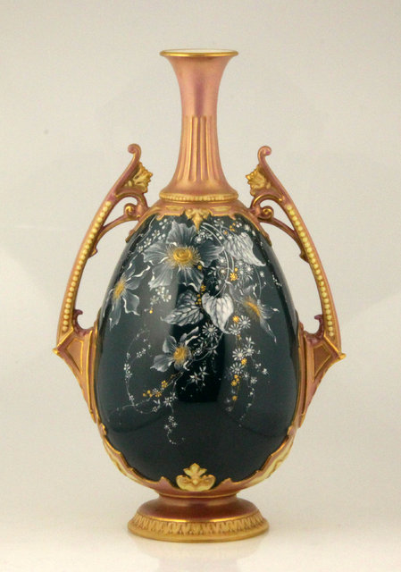 A Royal Worcester vase painted flowers