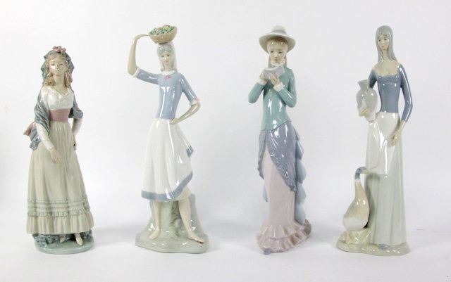 Two Lladro figures of young ladies