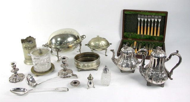 A quantity of silver plate