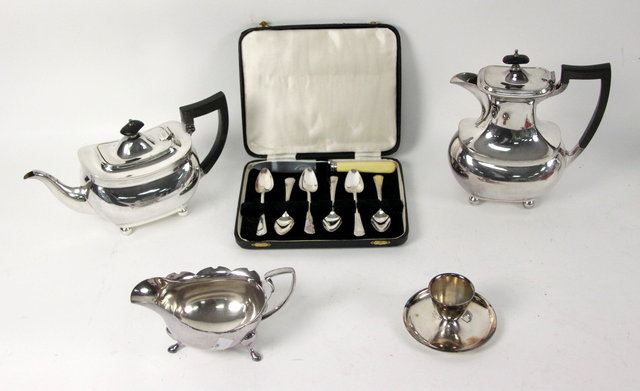 A collection of silver plate including