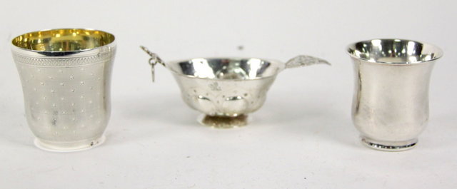 A French silver beaker of waisted