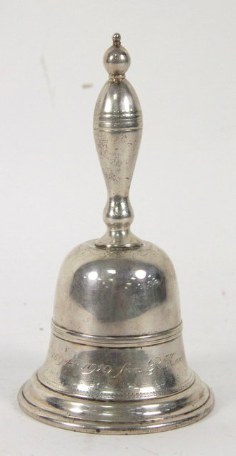 A Dutch silver table bell with