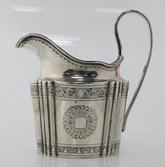 A silver cream jug cancelled marks 1616cc
