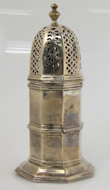 An octagonal silver sugar caster 1616f9