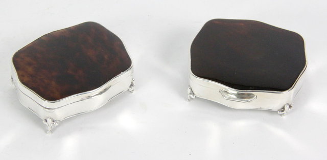 A pair of silver and faux tortoiseshell