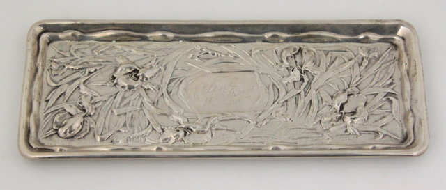 An Art Nouveau rectangular silver