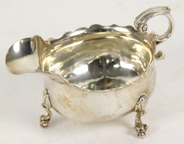 A George II silver sauceboat marks 161761