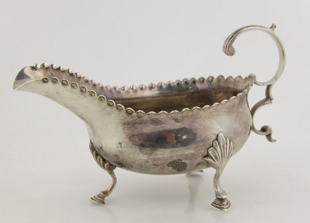 A George III silver sauce boat