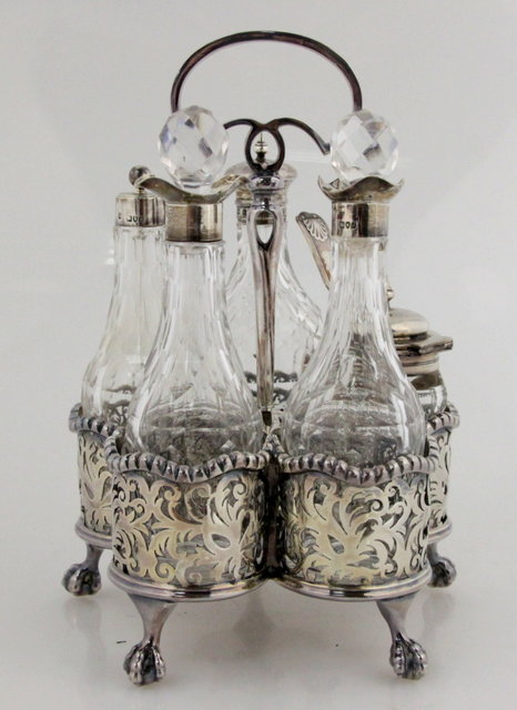 A Victorian silver cruet stand Thomas