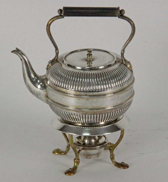 A Victorian silver spirit kettle