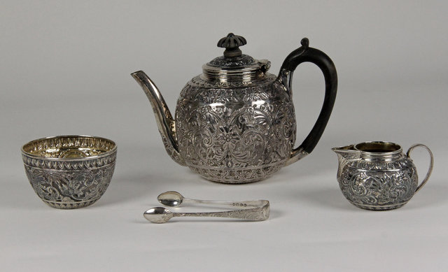 A Victorian three-piece silver