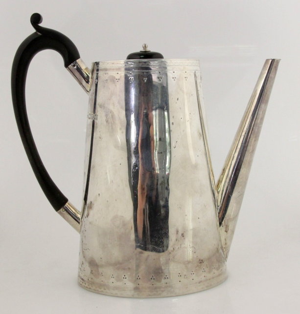 A silver coffee pot HS London 1900