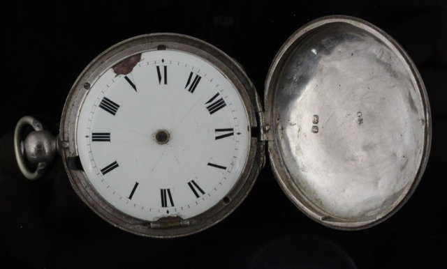 A silver cased hunter pocket watch the