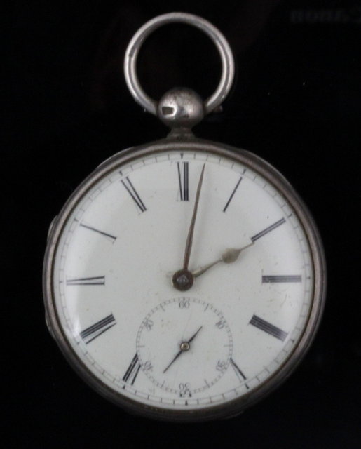A silver cased pocket watch the