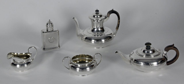 A silver four part tea service 161785