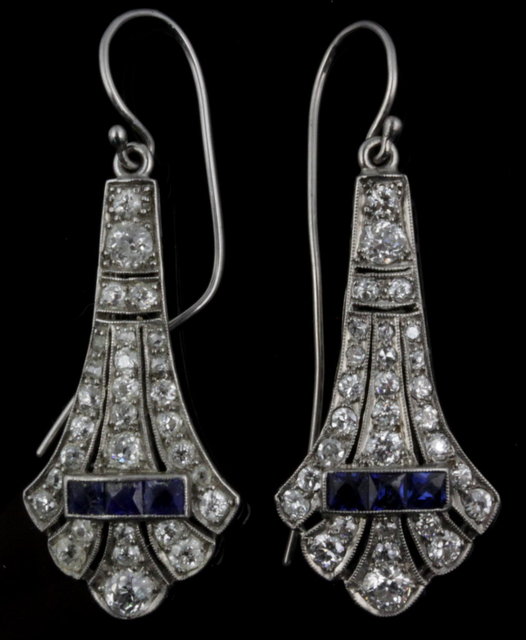 A pair of Art Deco diamond and 16179c