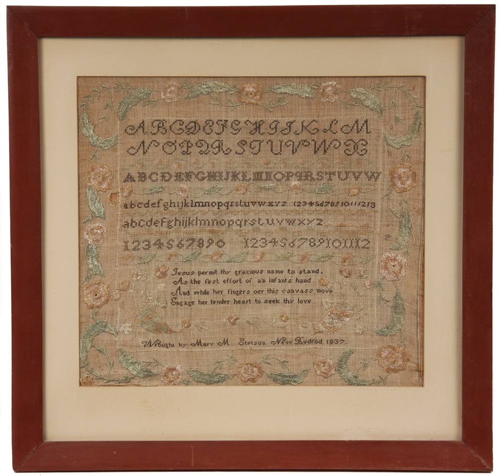 EARLY 19TH C SAMPLER - 1837 Letters