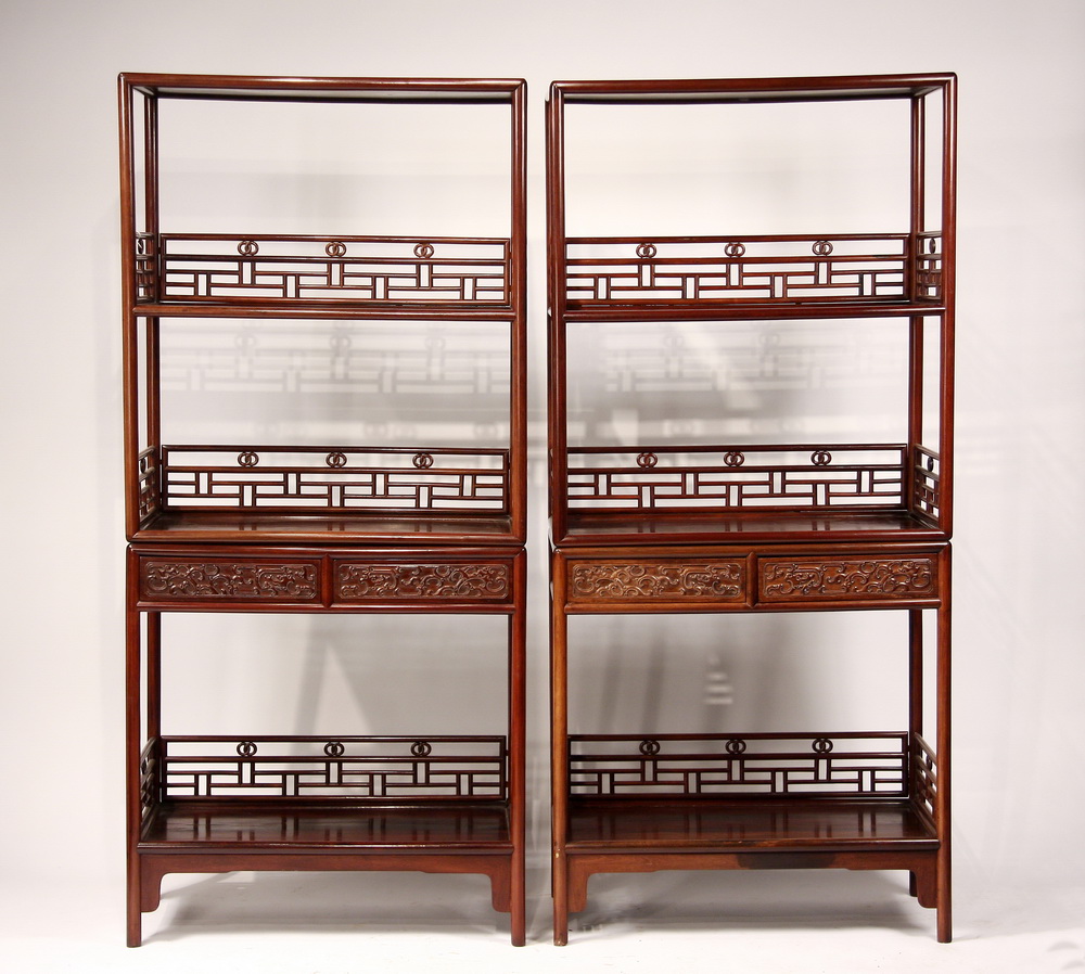 PAIR CHINESE OPEN DISPLAY STANDS 16186d