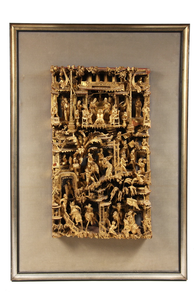CHINESE CARVED ARCHITECTURAL PANEL 16186b