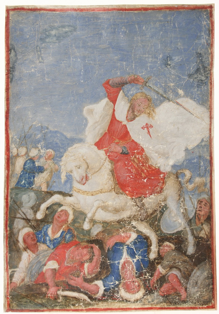 CASEIN ON PARCHMENT - 15th c. Crusader