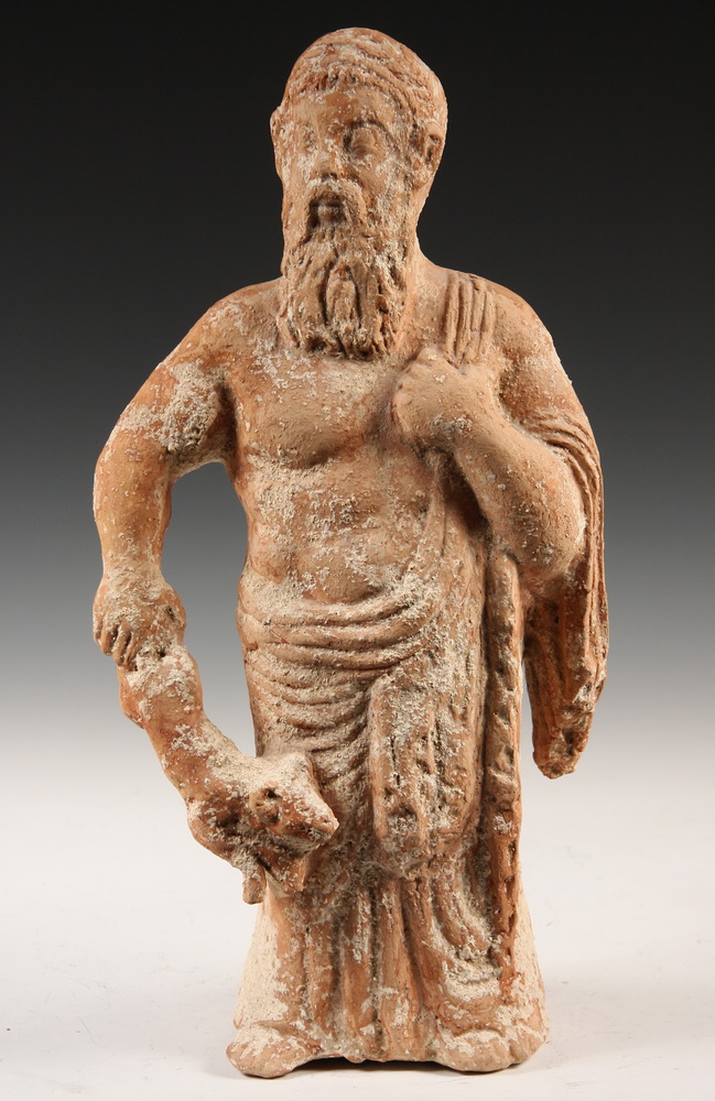 GREEK TERRA COTTA TOMB FIGURE - Early