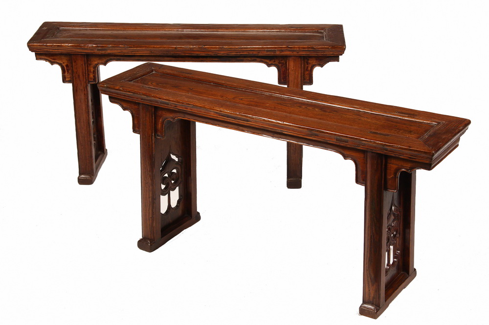 PAIR CHINESE BENCHES Pair of 1618db