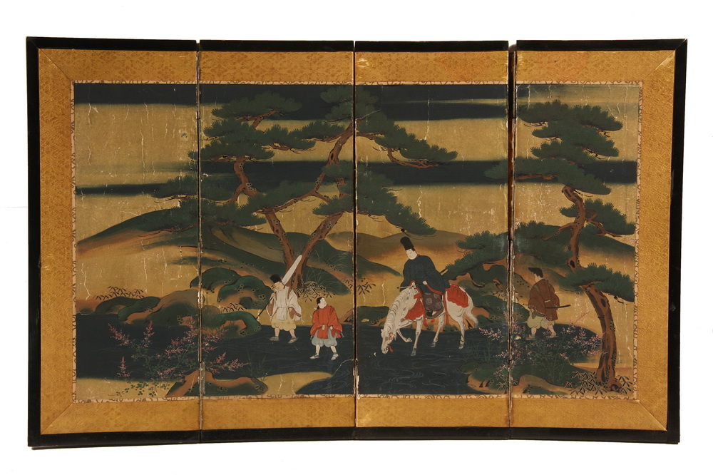 JAPANESE FOUR FOLD TABLE SCREEN 161903