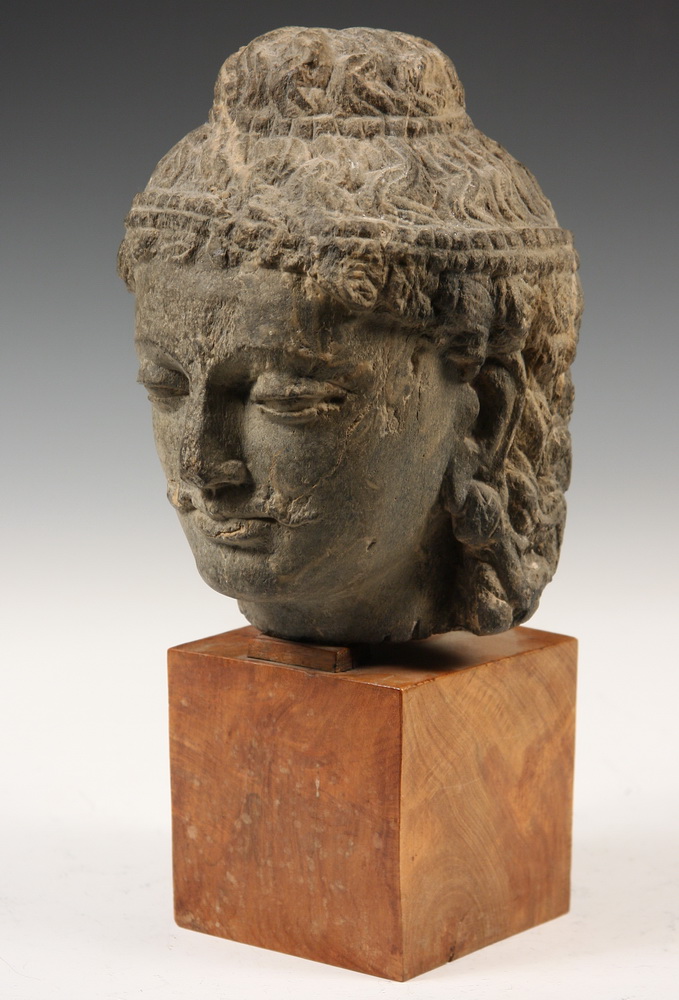 CONTINENTAL INDIAN CARVED STONE HEAD