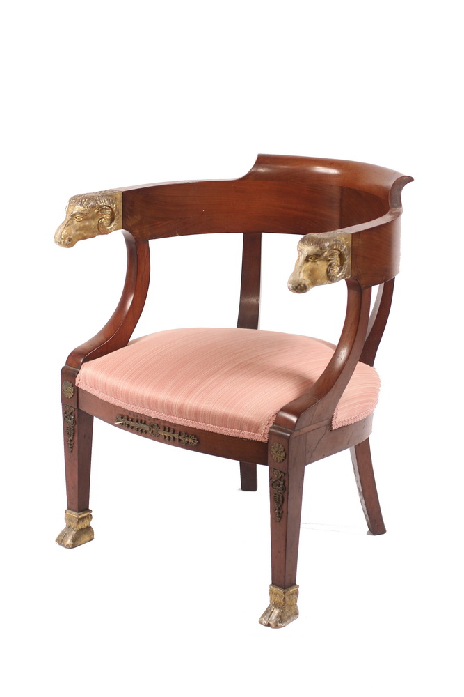 ARMCHAIR - Egyptian revival barrel back