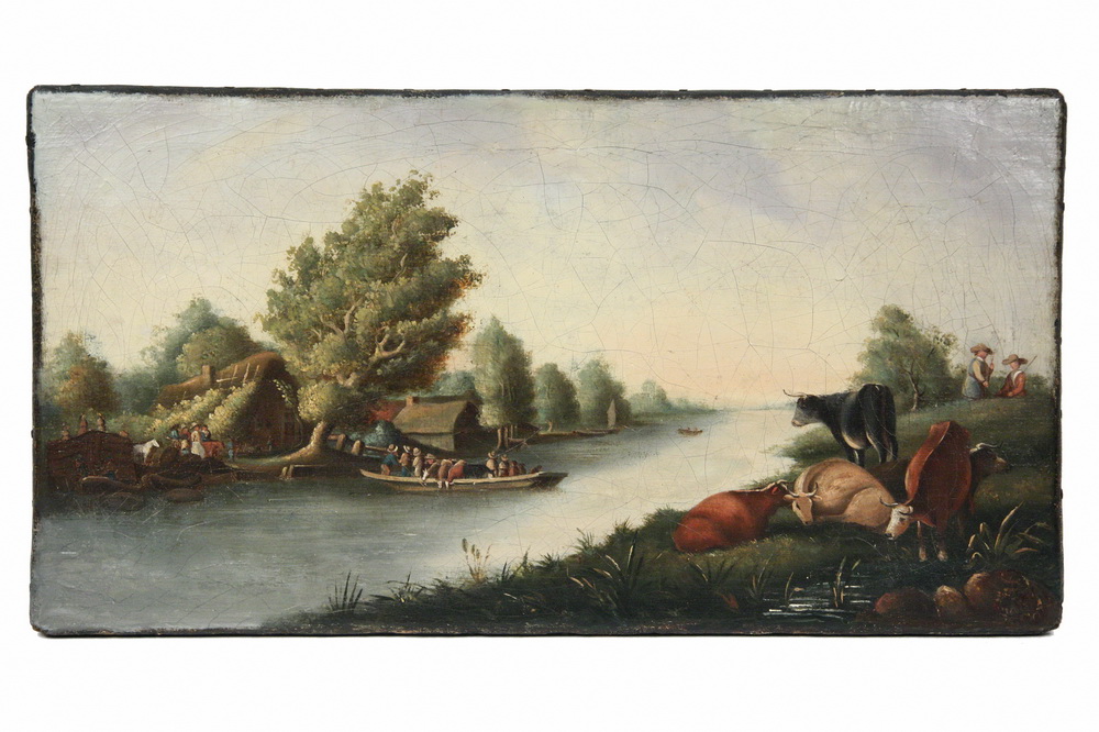 OOC 18th c Italian River Scene 16193d